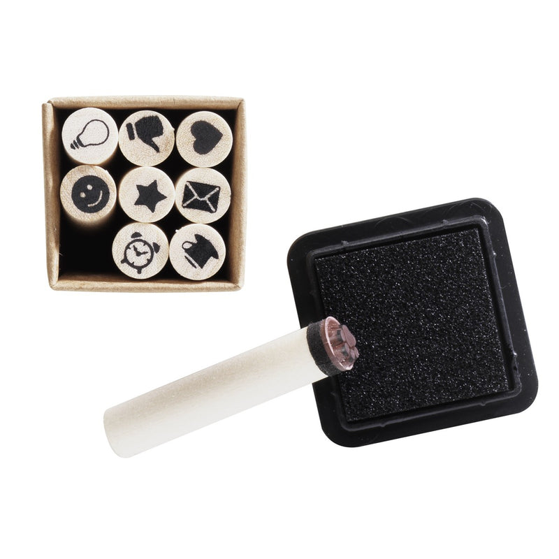 Houten mini stempels - symbolen