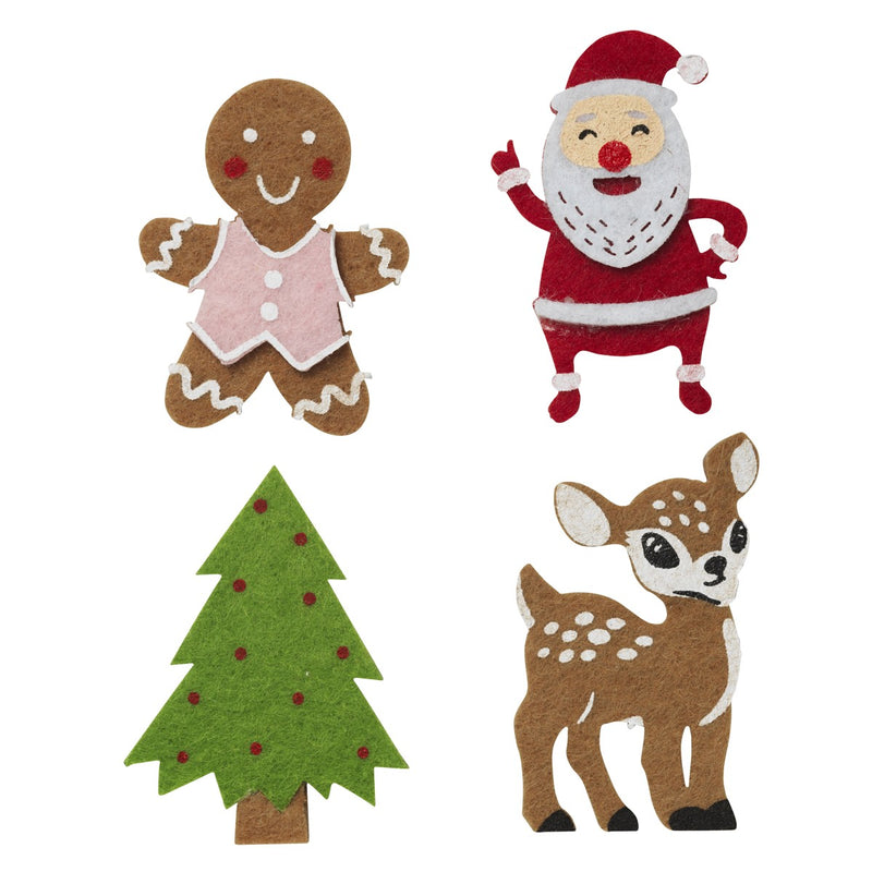 Vilten stickers - kerstfiguurtjes