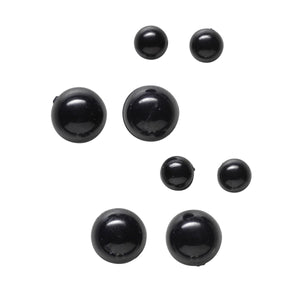Zwarte kraalogen - 5 tot 8 mm