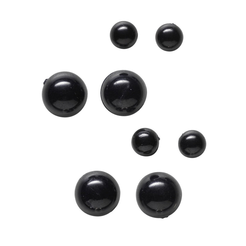 Zwarte kraalogen - 5 tot 8 mm