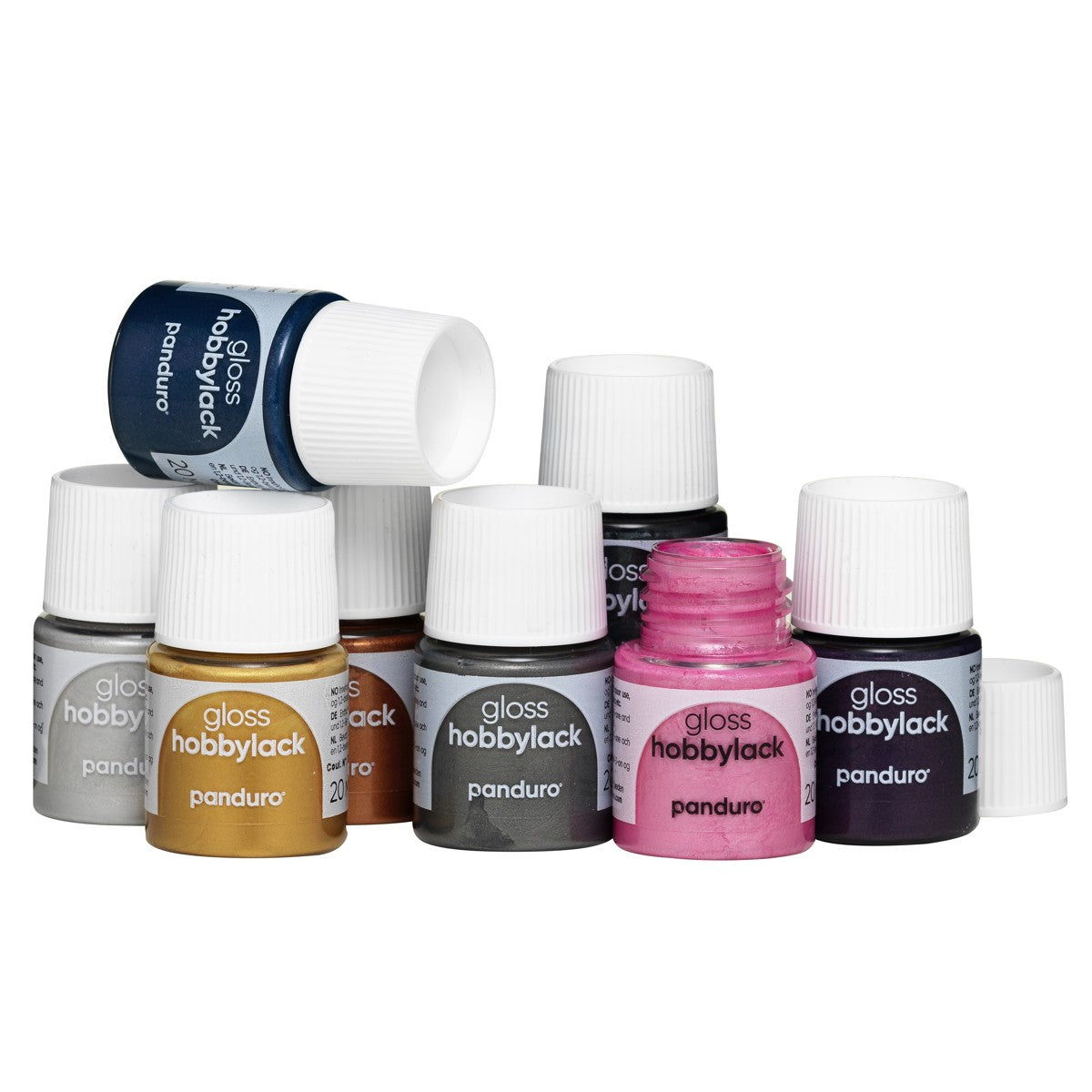 Hobbylak glans set - 8x 20 ml - metallic