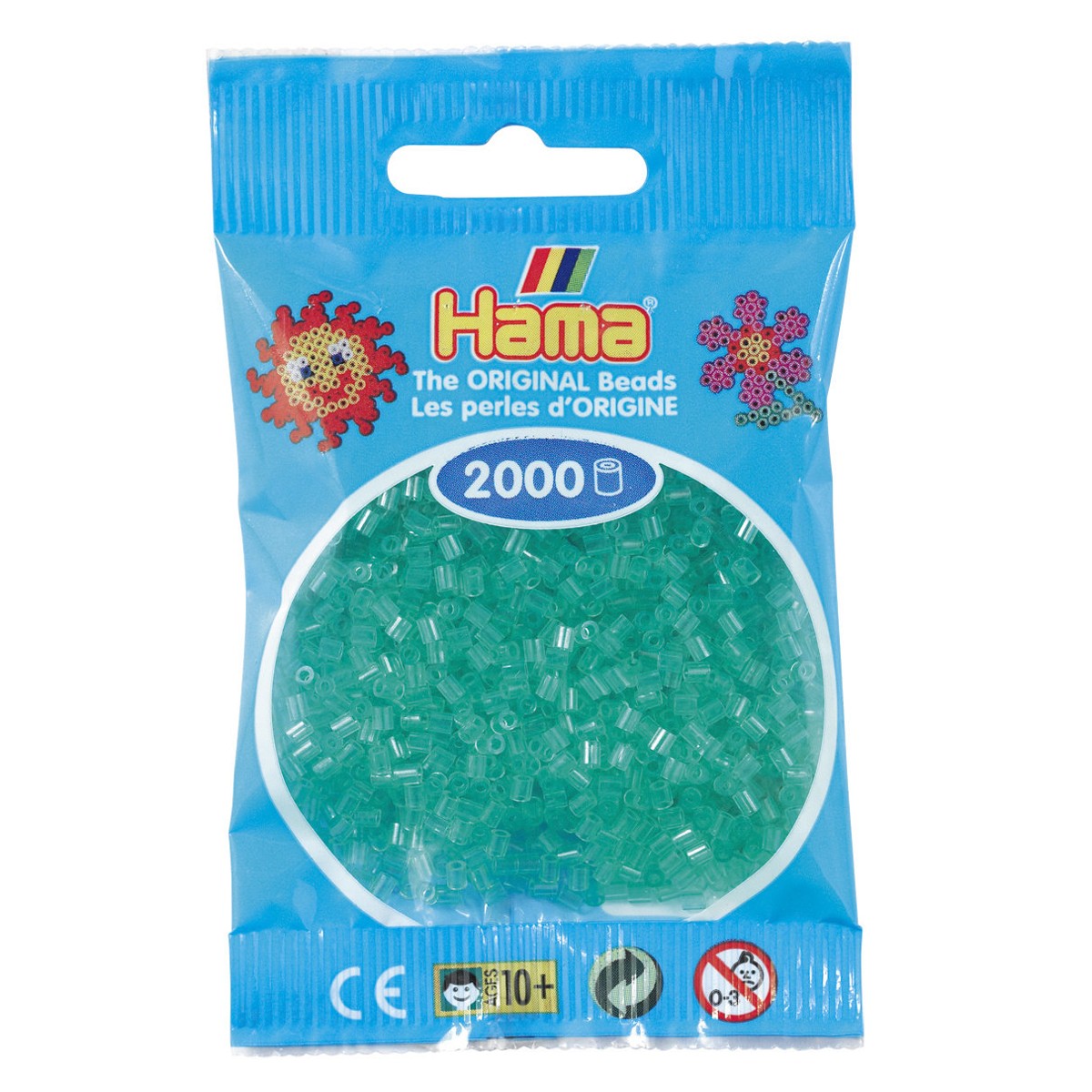Hama Mini - strijkkralen - 2000 stuks - translucent green 16