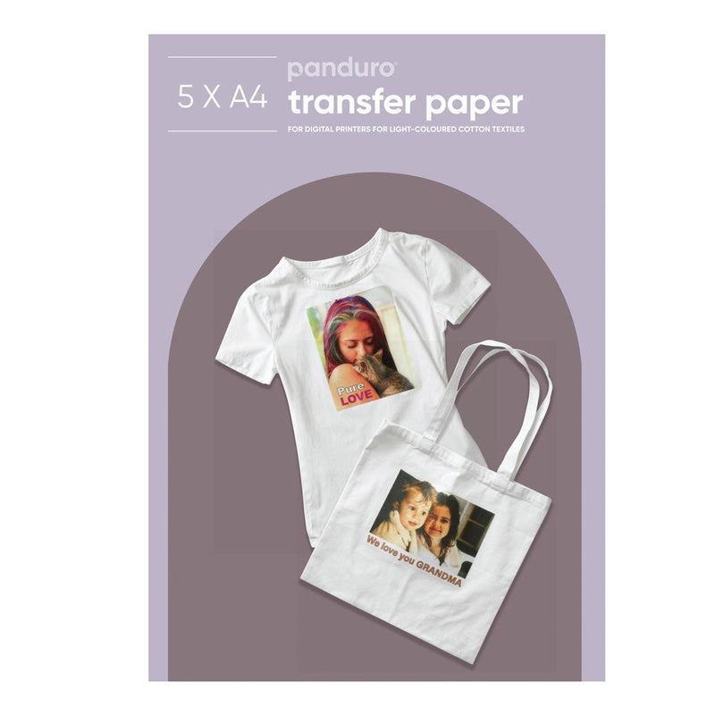 Transferpapier A4 - 5 stuks - lichte stoffen