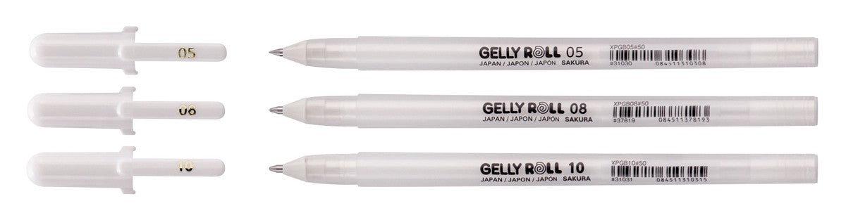 Sakura Gelly Roll set - 05, 08 & 10 wit - 3 stuks