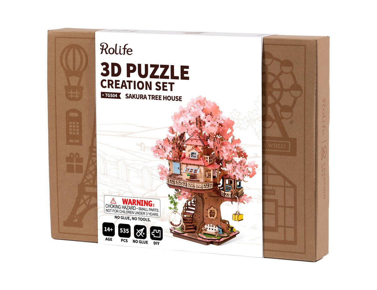 Robotime houten 3D puzzel - Sakura Tree House