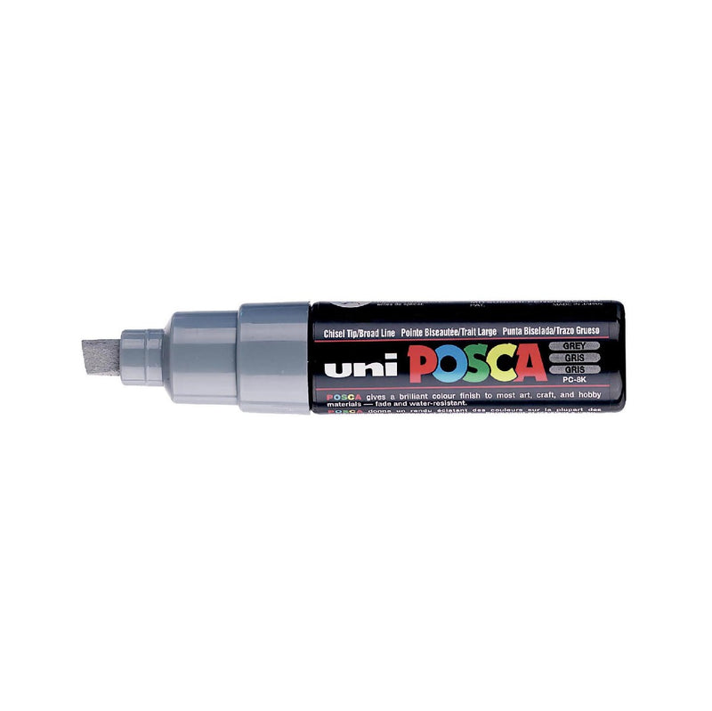 POSCA acrylmarker - beitelpunt PC-8K - 8 mm - grijs