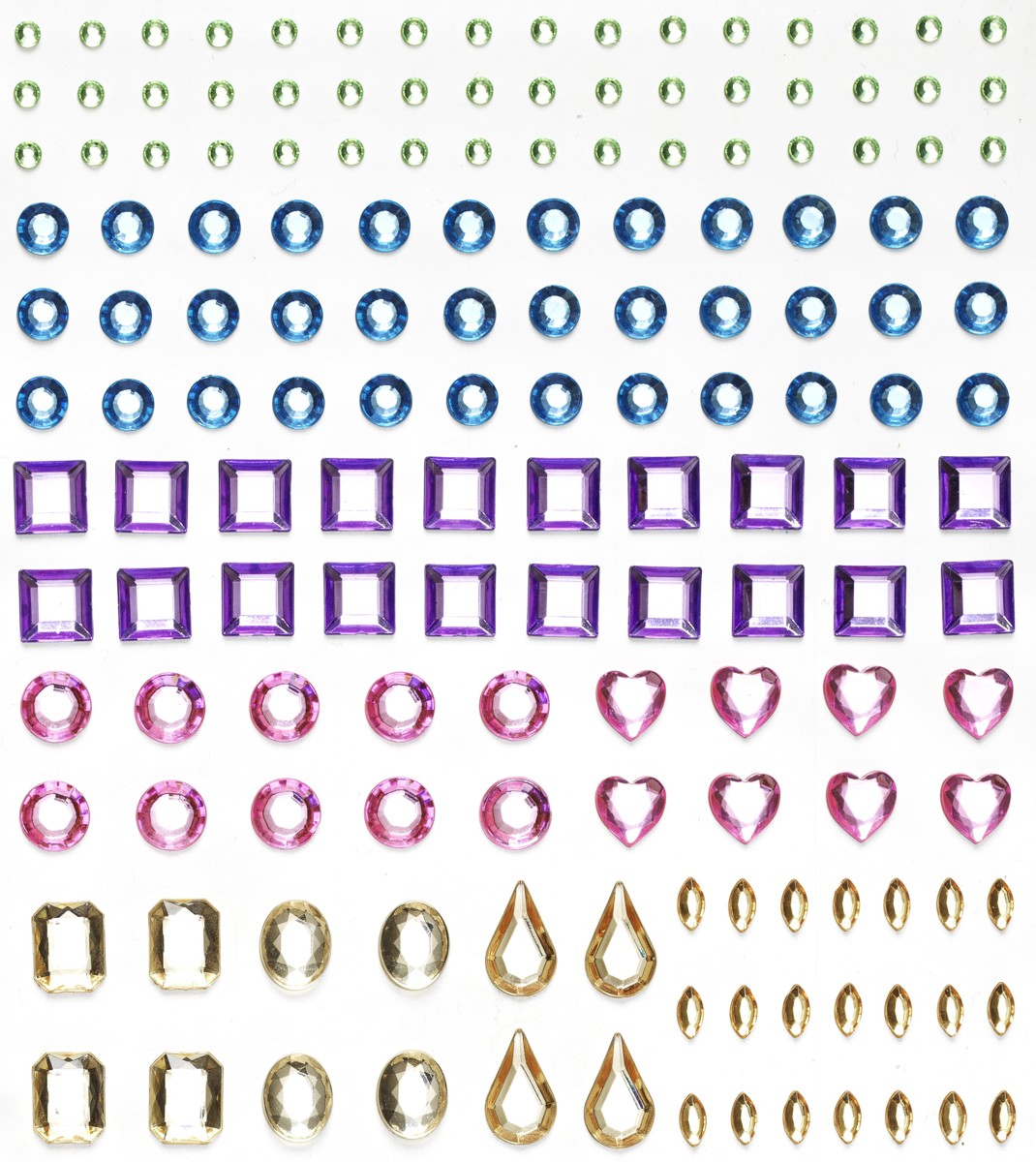 Strass stickers - vormen mix - pasteltinten