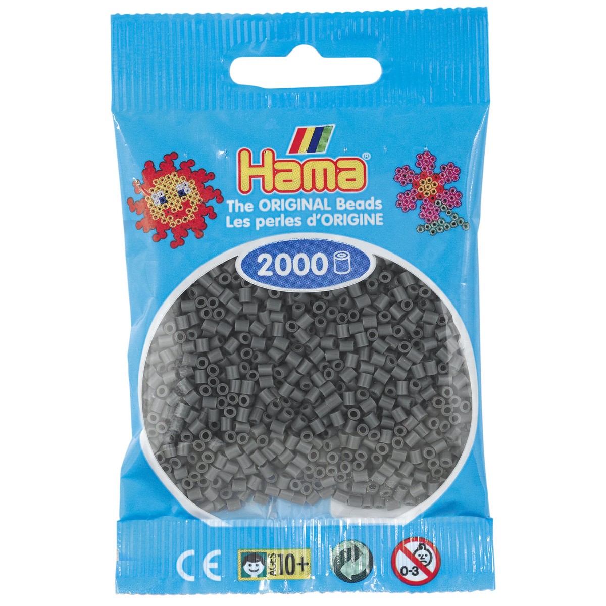 Hama Mini - strijkkralen - 2000 stuks - dark grey 71