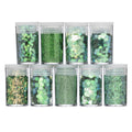 Glitters - set van 9x3 gram - groen