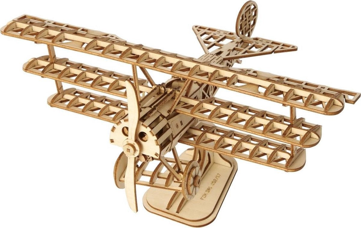 Robotime houten 3D puzzel - Bi-Plane