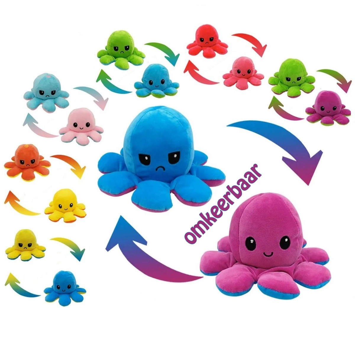 Mood Octopus 20 cm - assorti kleuren