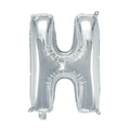 Letterballon zilverkleurig - 32 cm - H
