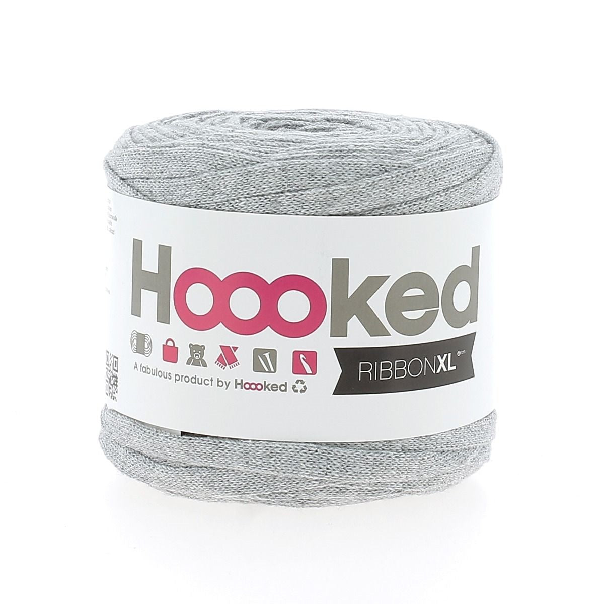 Hoooked RibbonXL - 125 gram - silver grey