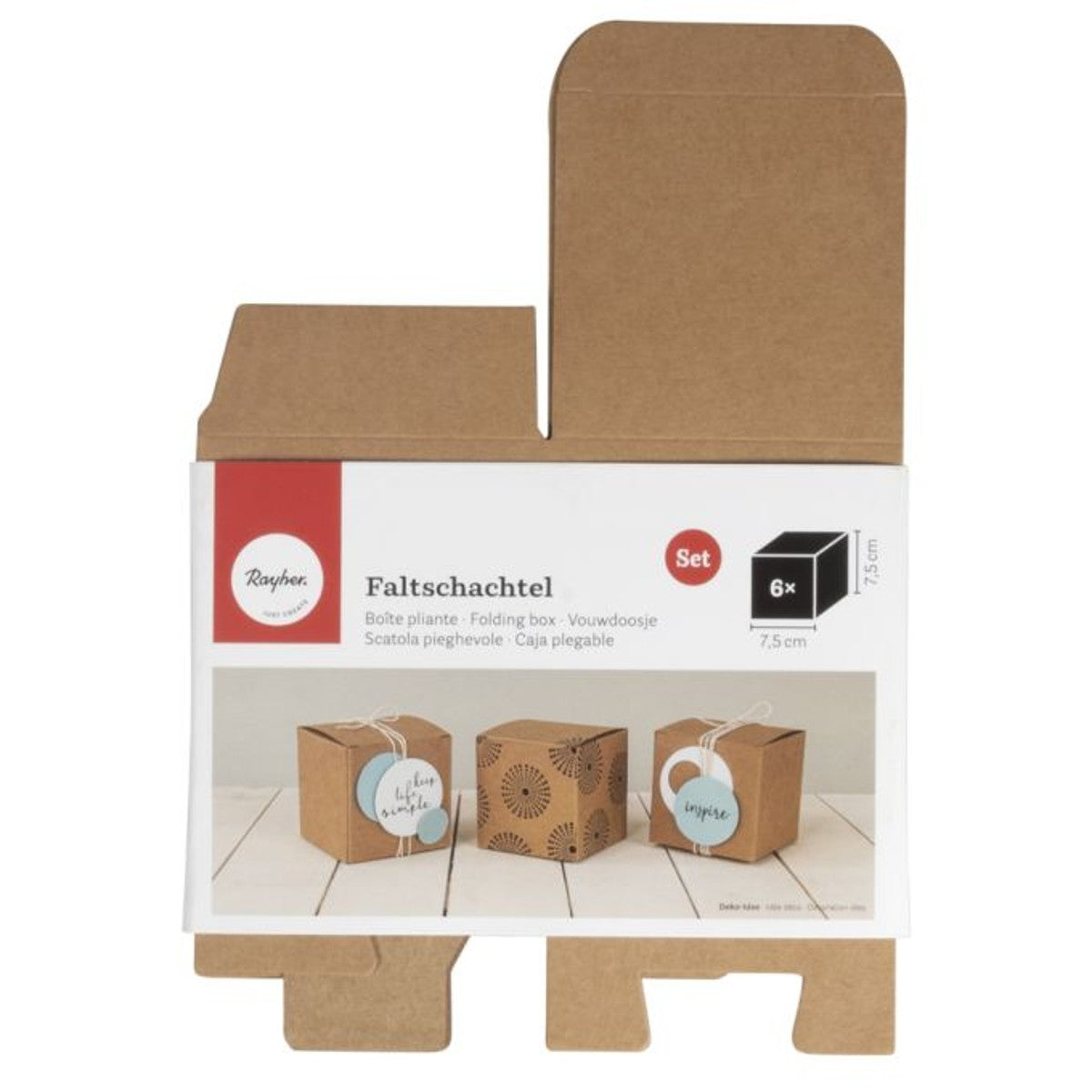Kartonnen vouwdoosjes - 10 x 10 cm - 3 stuks