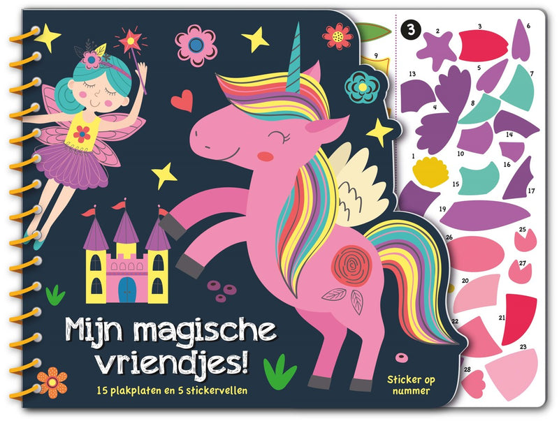 Boek - stickeren op nummer - Mijn magische vriendjes