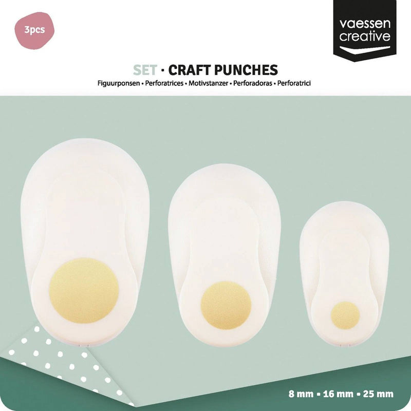 Vaessen Creative figuurpons set - cirkels - 3 stuks