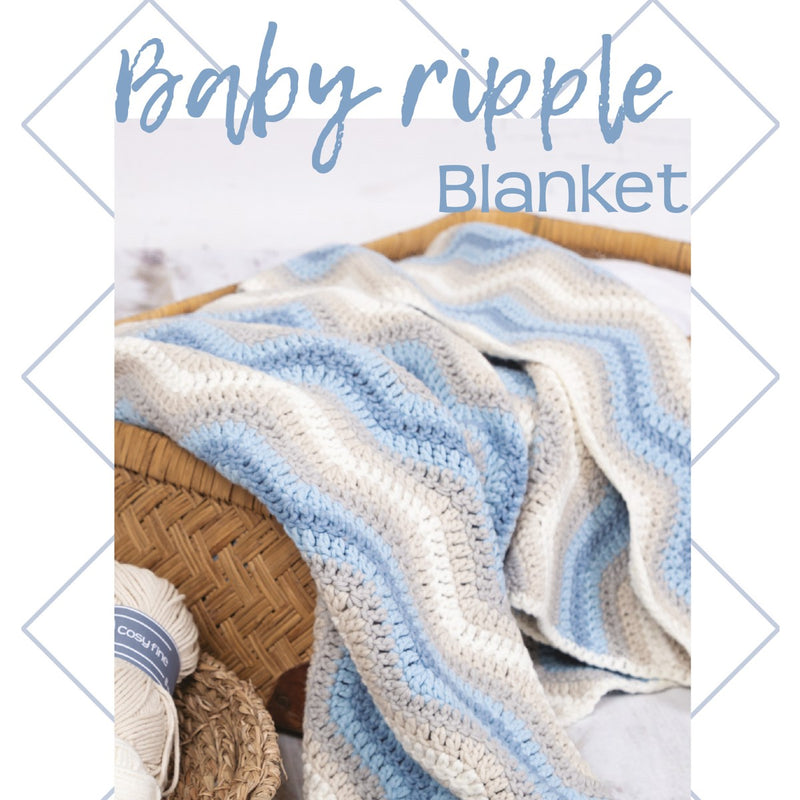 haakpakket baby ripple deken - blauw