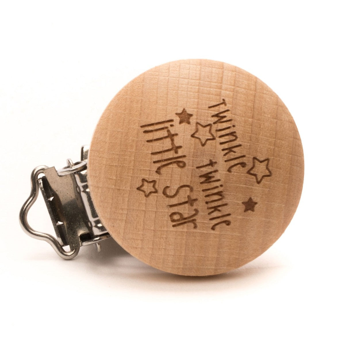 houten speenclip 2 stuks 'Twinkle twinkle'
