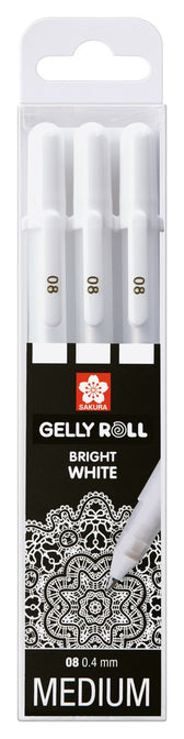 Sakura Gelly Roll set - medium wit - 3 stuks