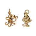 Charm Series hangers - octopus/vis goudkleurig