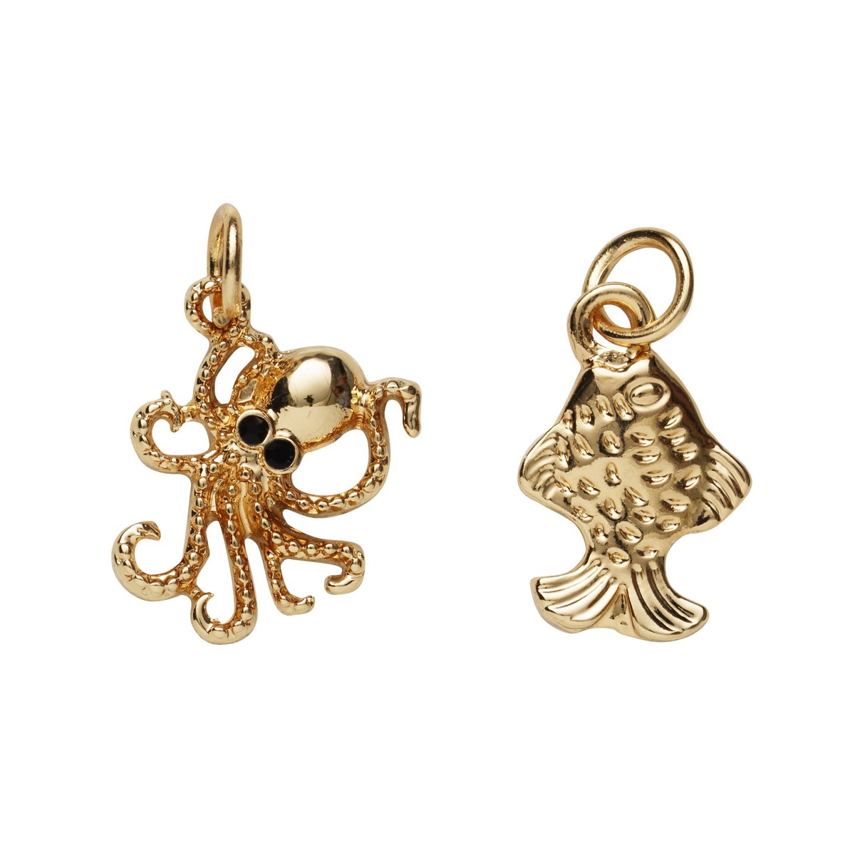 Charm Series hangers - octopus/vis goudkleurig
