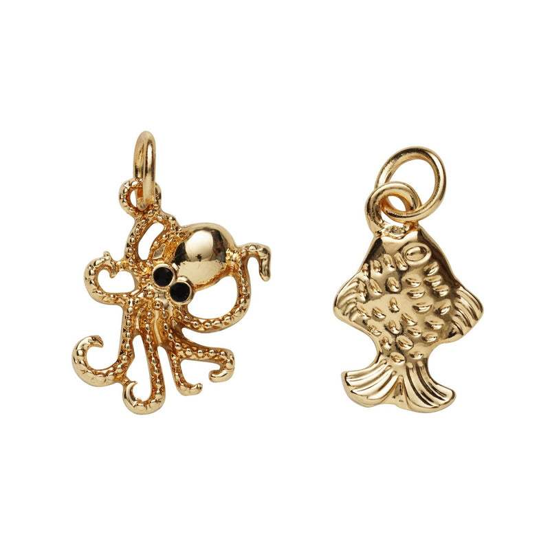 Charm Series hangers - octopus/vis goudkleurig