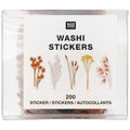 washi stickers - gedroogde bloemen