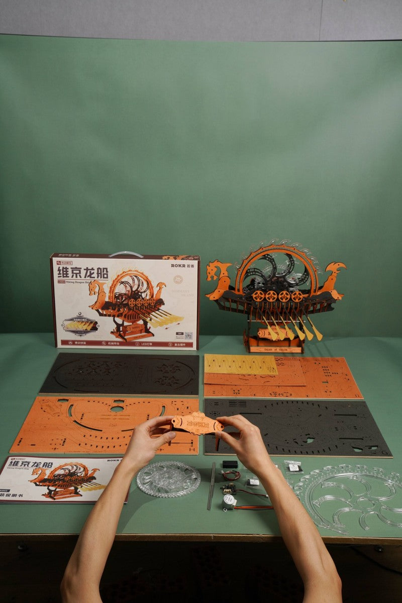 Robotime houten 3D puzzel - Viking Dragon Ship