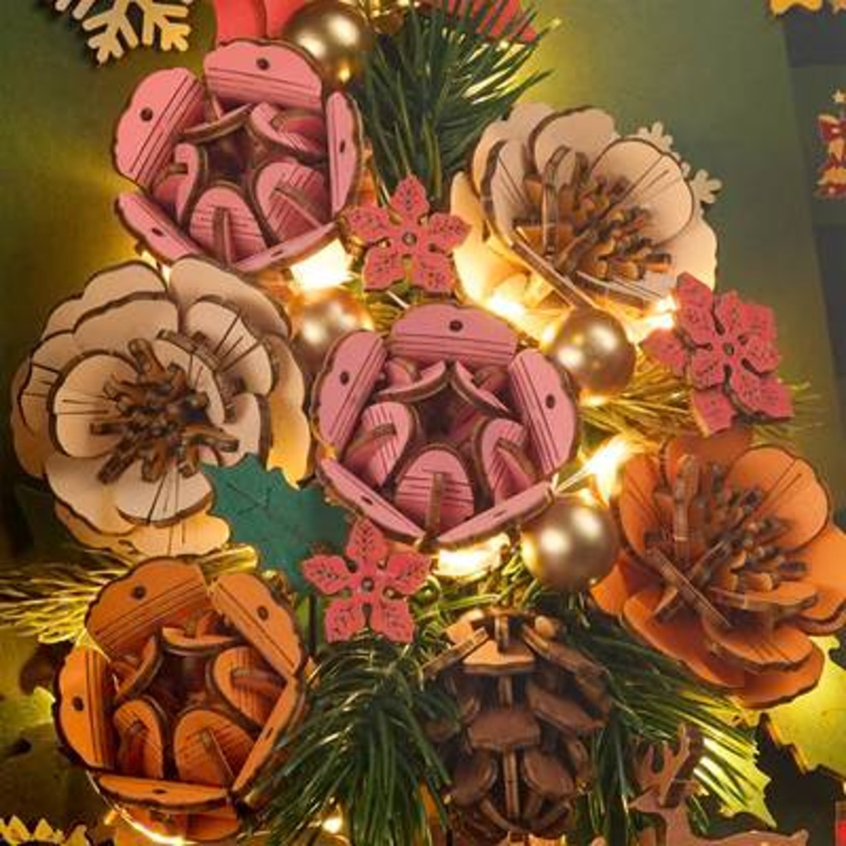 Robotime houten 3D puzzel - Everglow Christmas Tree