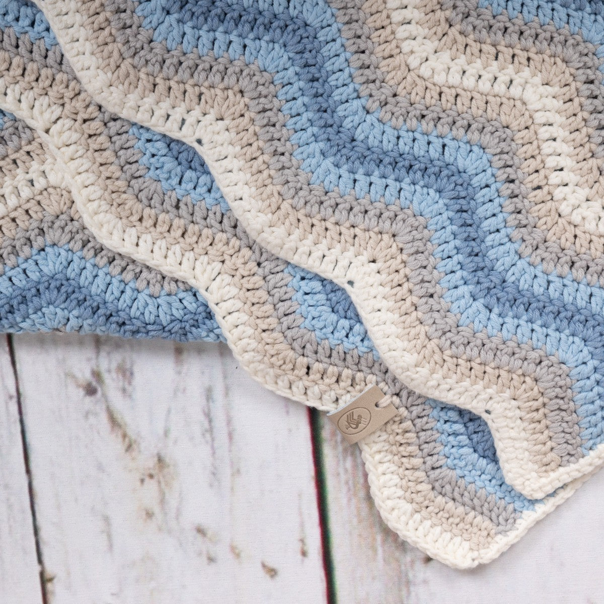 haakpakket baby ripple deken - blauw