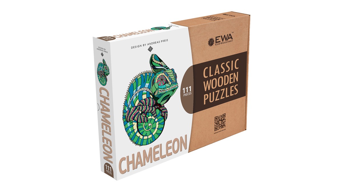 Eco Wood Art legpuzzel - kameleon