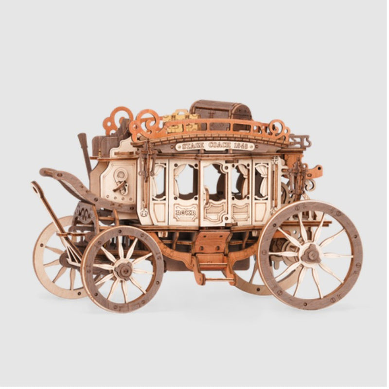 Robotime houten 3D puzzel - muziekdoos Stage Coach