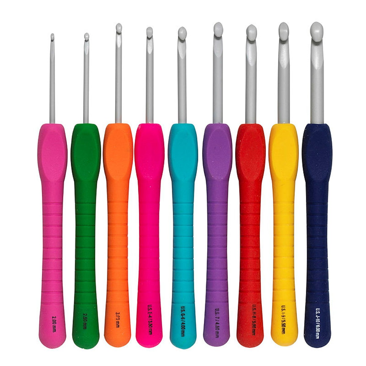 Pony haaknaalden set - ergonomisch - 9 maten - 2 tot 6 mm