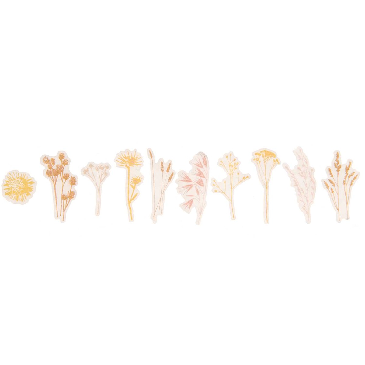 washi stickers - gedroogde bloemen
