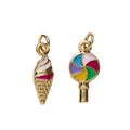 Charm Series hangers - ijsje/lolly goudkleurig