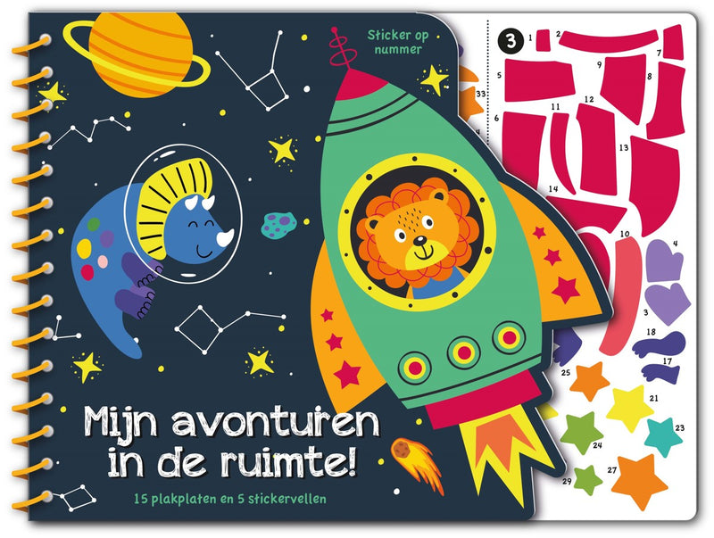 Boek - stickeren op nummer -  Mijn avonturen in de ruimte