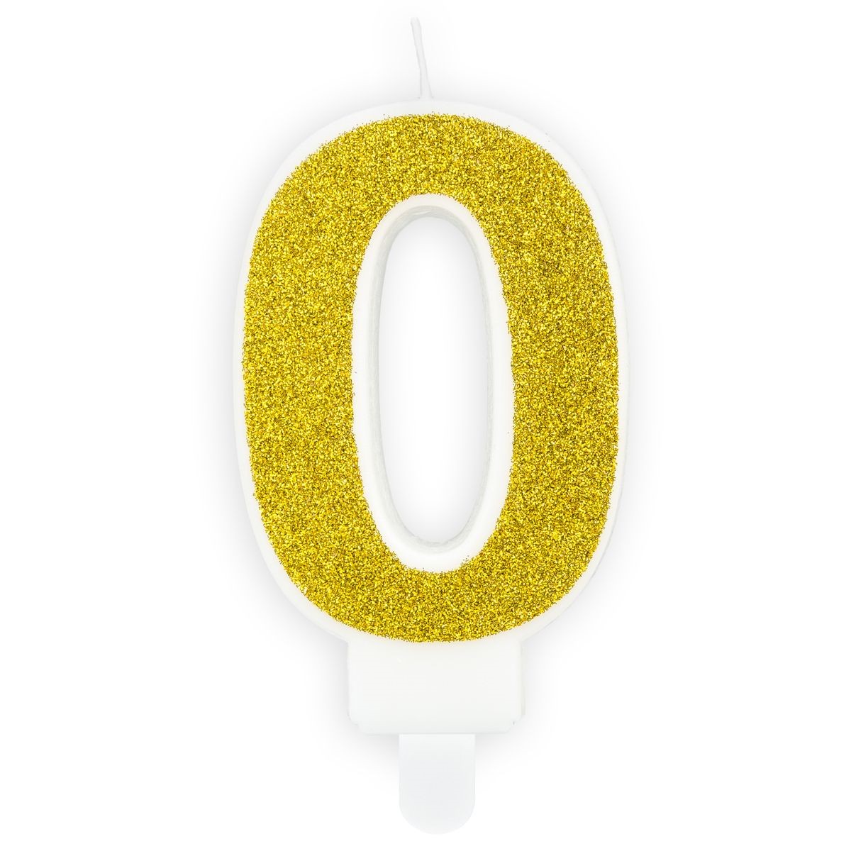 PartyDeco cijferkaars - glitter goud - 0