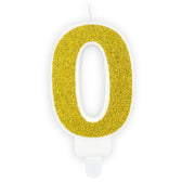 PartyDeco cijferkaars - glitter goud - 0