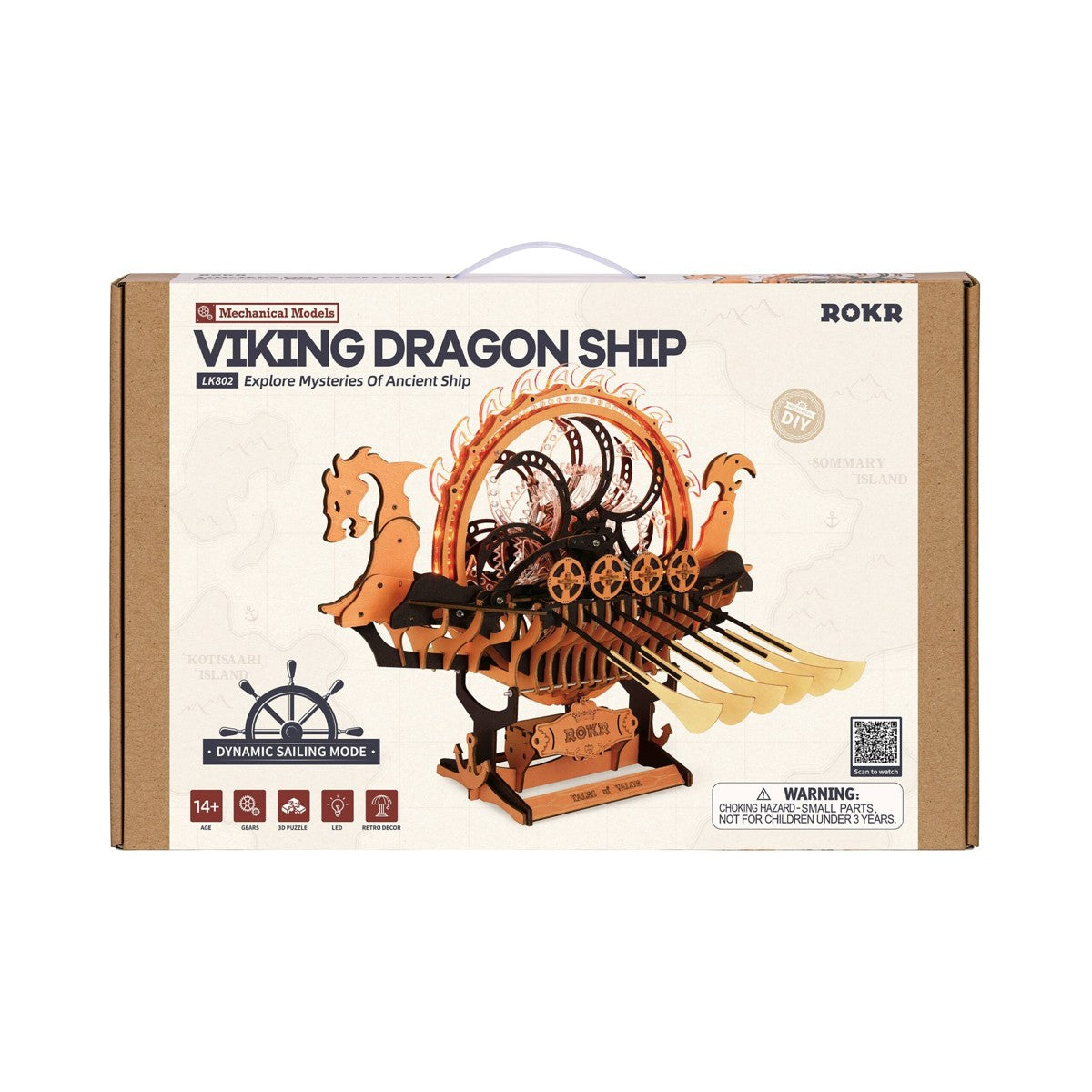 Robotime houten 3D puzzel - Viking Dragon Ship