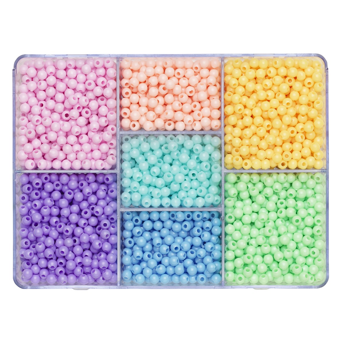 Kralenmix - acryl - 7 kleuren - pastel mix