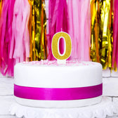 PartyDeco cijferkaars - glitter goud - 0