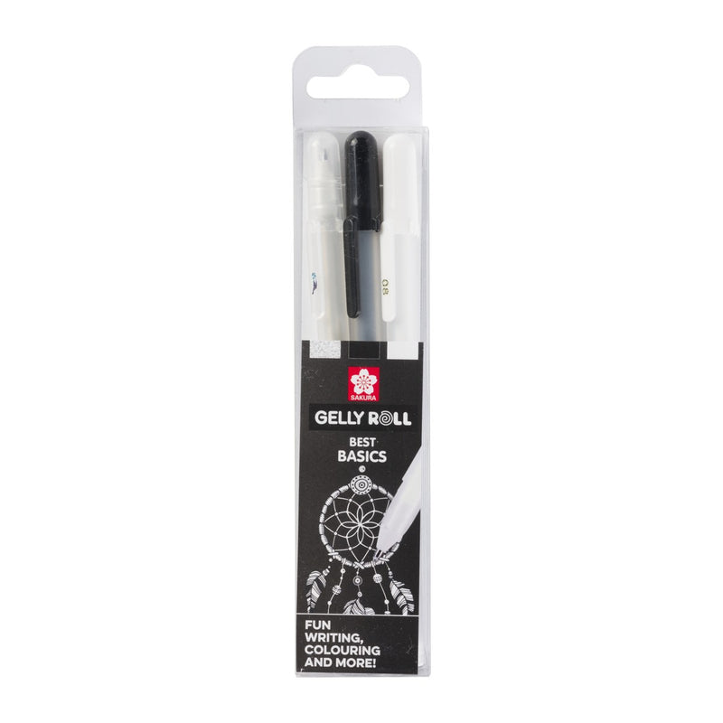 Sakura Gelly Roll set - clear, zwart & wit - 3 stuks
