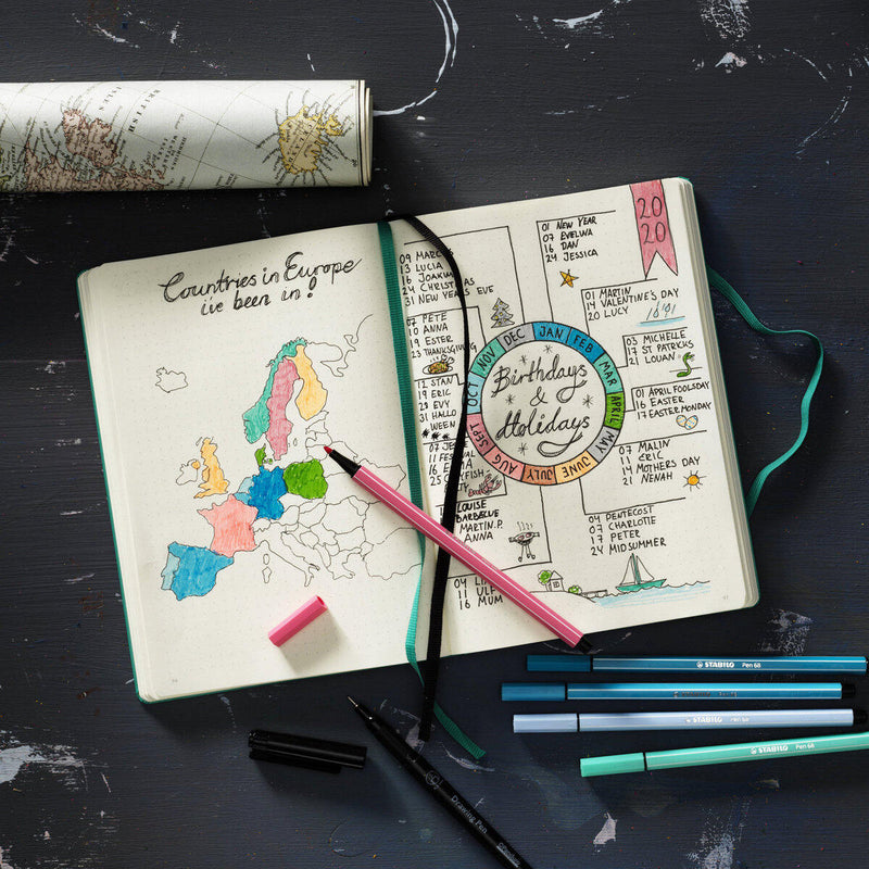 bullet journal jaaroverzicht