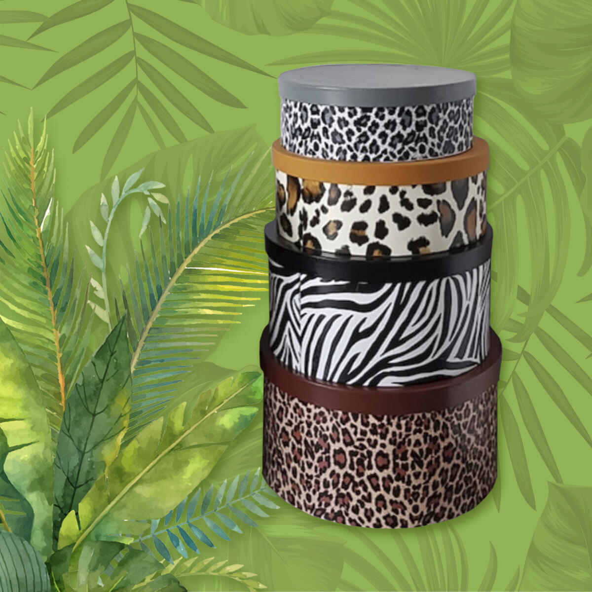 opbergdozen met dierenprint