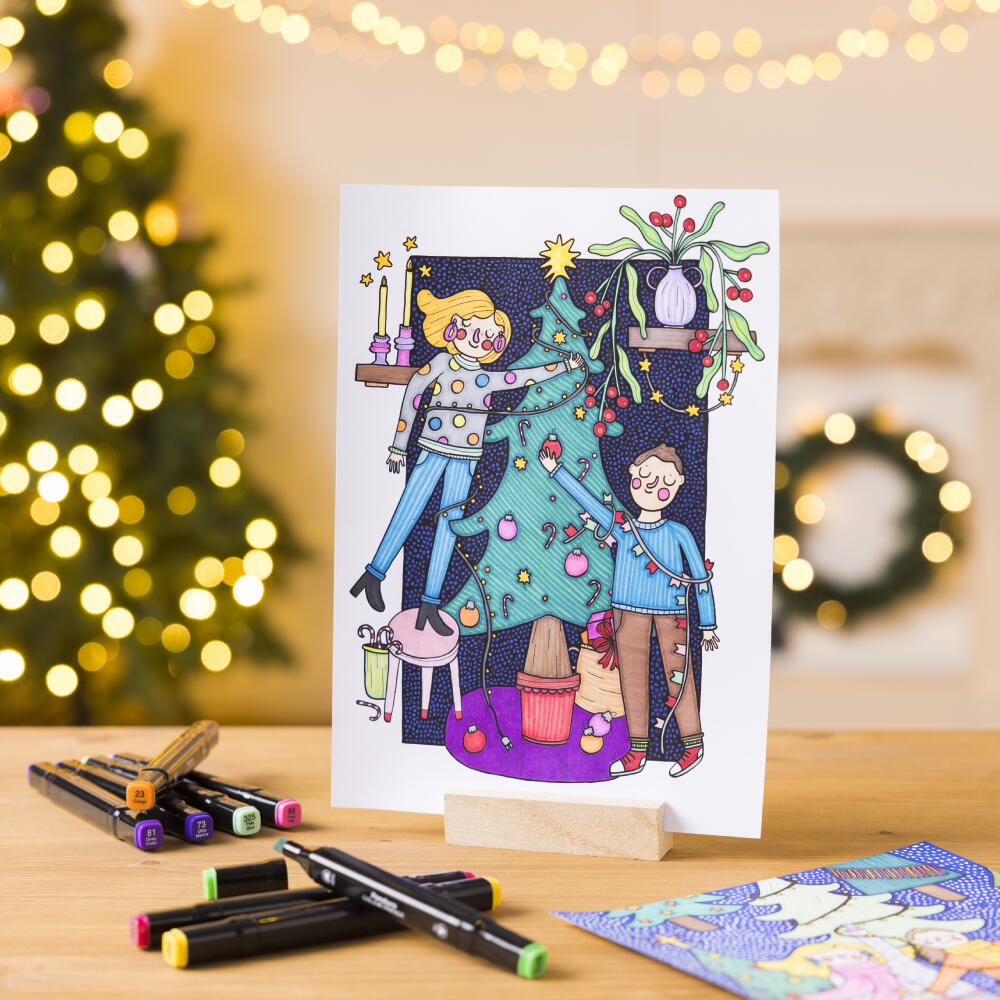 feestelijke illustraties met alcoholmarkers