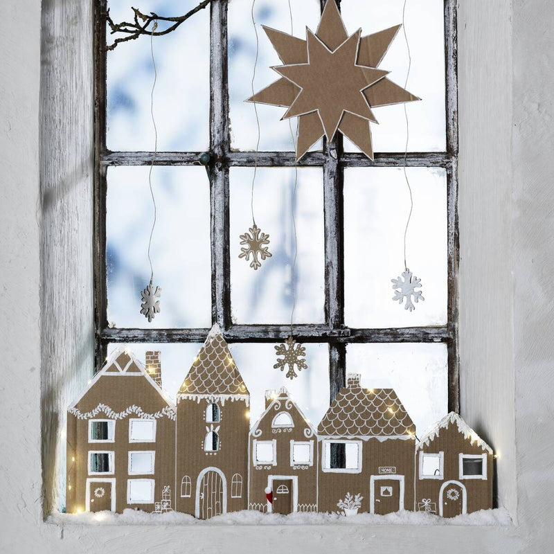 kartonnen kerstdorp