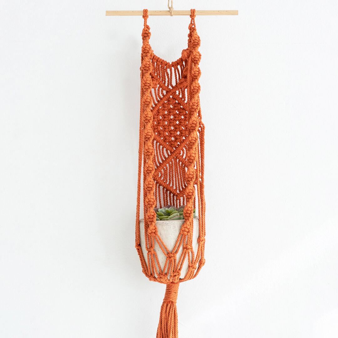 een BOHO macramé plantenhanger