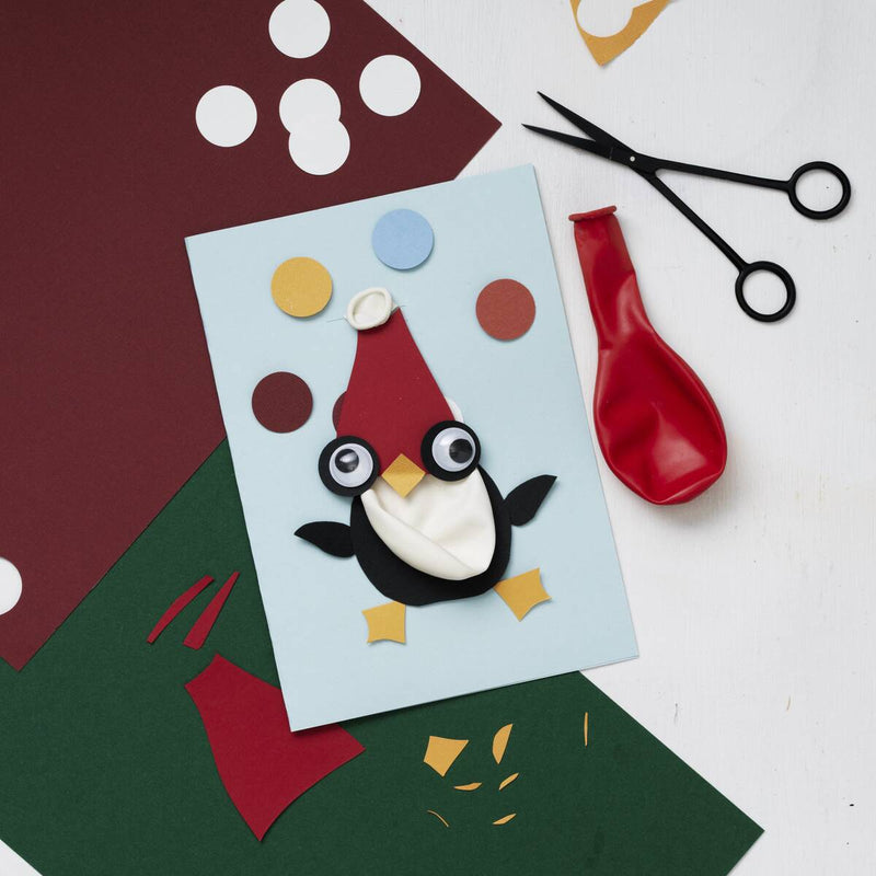 kerstkaart met pinguïn