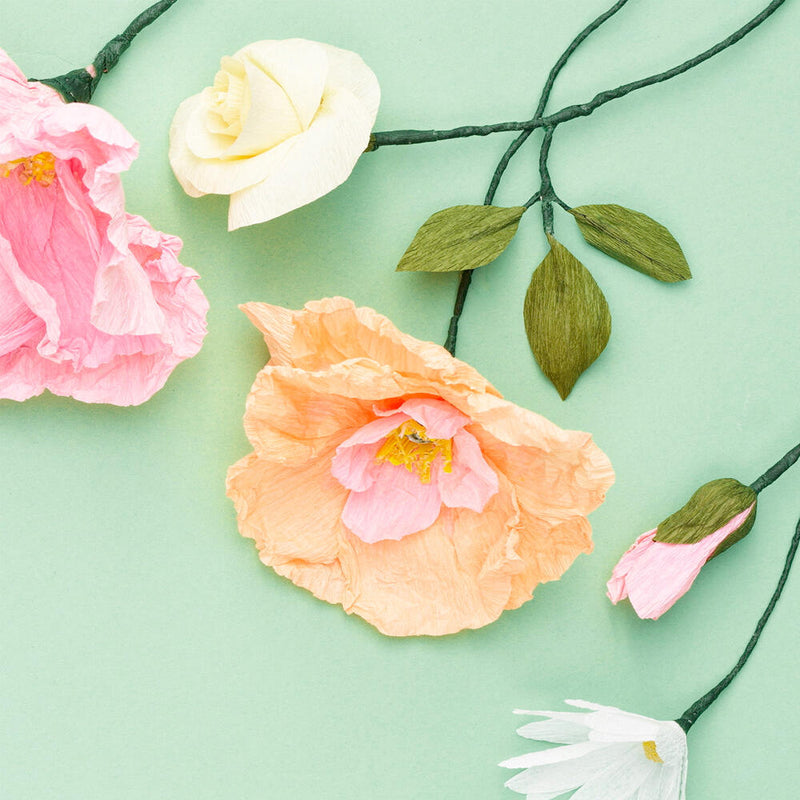 bloemen van crêpepapier