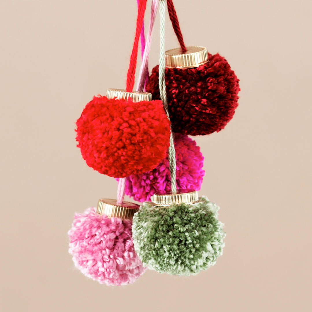 pompon kerstballen